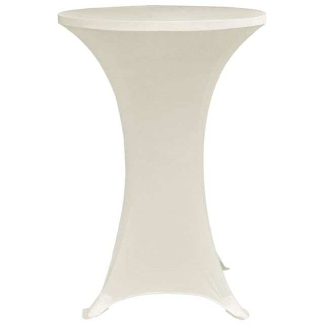 Housses élastiques de table Ø 80 cm Crème 4 pcs