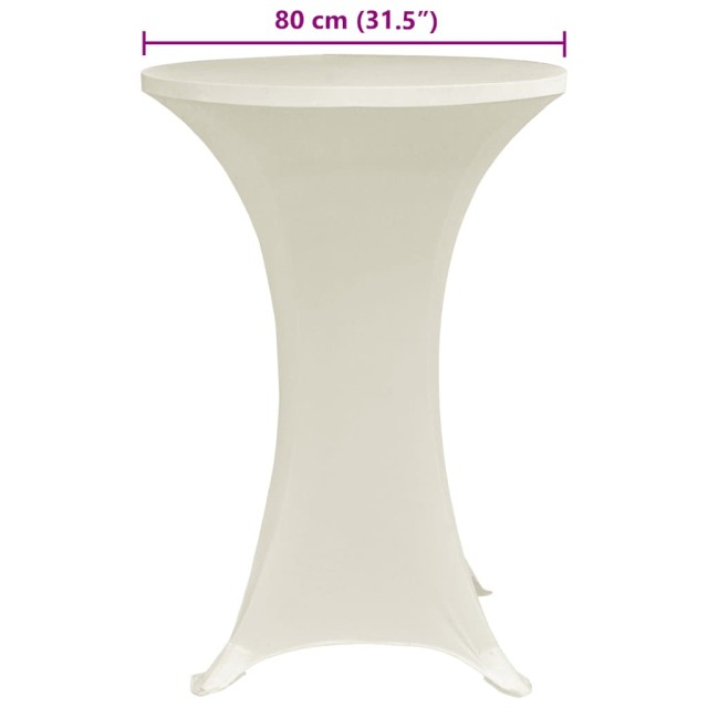 Housses élastiques de table Ø 80 cm Crème 4 pcs