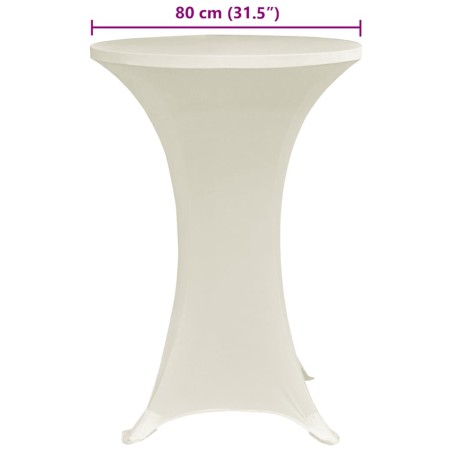 Housses élastiques de table Ø 80 cm Crème 4 pcs