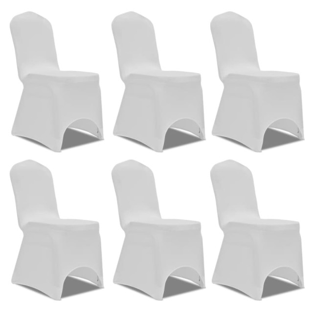 Housses élastiques de chaise Blanc 12 pcs