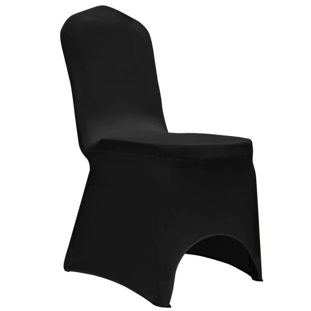 Housses élastiques de chaise Noir 12 pcs