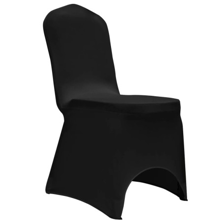 Housses élastiques de chaise Noir 12 pcs
