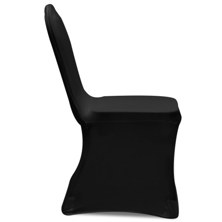 Housses élastiques de chaise Noir 12 pcs