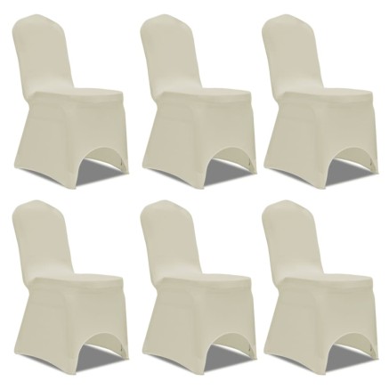 Housses élastiques de chaise Crème 12 pcs 2