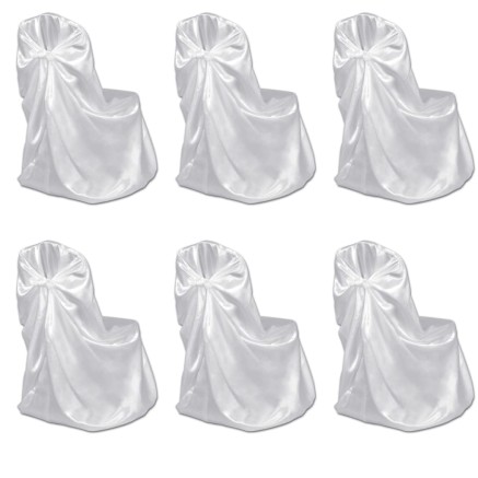 Housses de chaise pour banquet de mariage 12 pcs Blanc 2