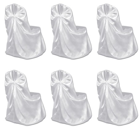 Housses de chaise pour banquet de mariage 12 pcs Blanc