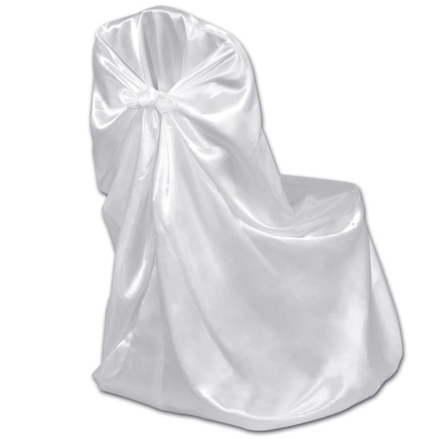 Housses de chaise pour banquet de mariage 12 pcs Blanc