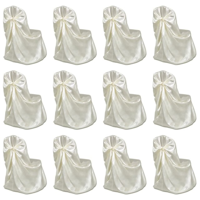 Housses de chaise pour banquet de mariage 12 pcs Crème