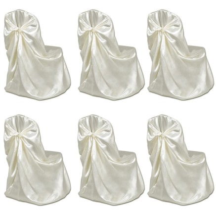 Housses de chaise pour banquet de mariage 12 pcs Crème 2