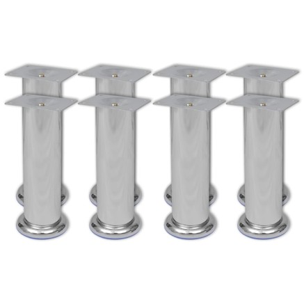 Pieds ronds de canapé 8 pcs Chrome 180 mm