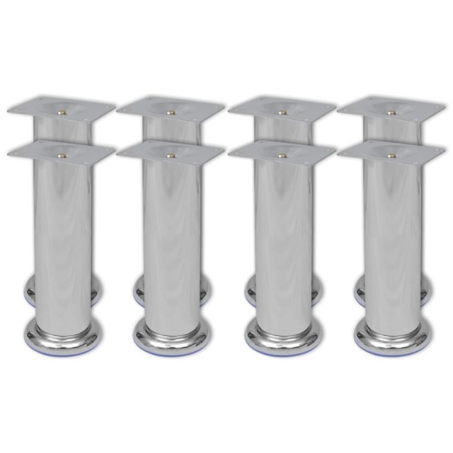Pieds ronds de canapé 8 pcs Chrome 180 mm
