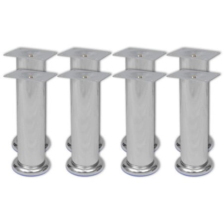 Pieds ronds de canapé 8 pcs Chrome 180 mm