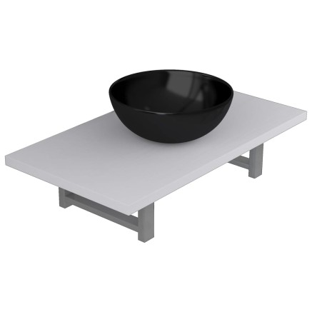 Meuble de salle de bain en deux pièces Céramique Blanc 2