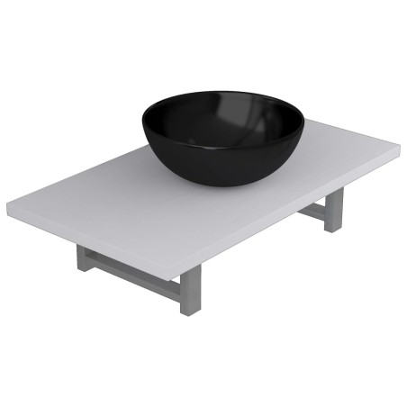 Meuble de salle de bain en deux pièces Céramique Blanc