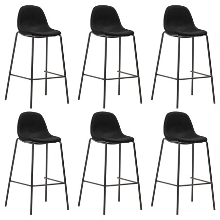 Chaises de bar lot de 6 noir tissu
