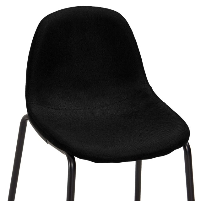 Chaises de bar lot de 6 noir tissu