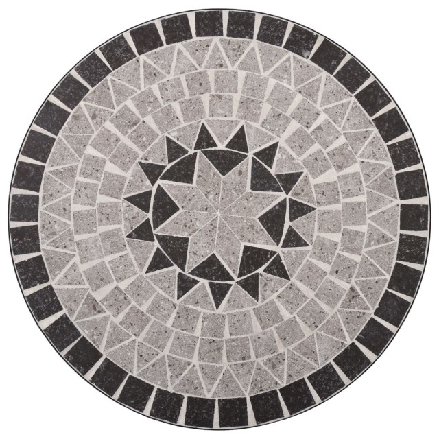 Mobilier de bistro 3 pcs mosaïque Carreaux céramiques Gris