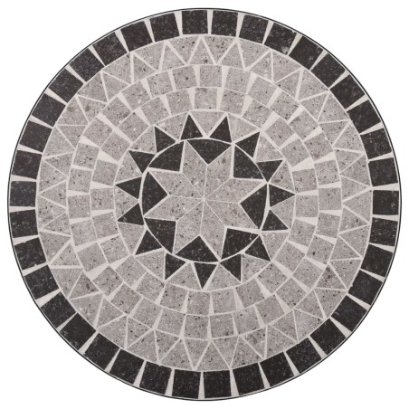 Mobilier de bistro 3 pcs mosaïque Carreaux céramiques Gris