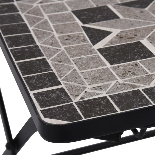 Mobilier de bistro 3 pcs mosaïque Carreaux céramiques Gris