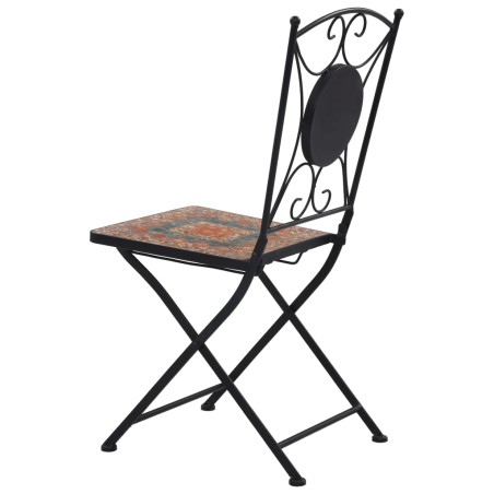 Ensemble de bistro 3 pcs mosaïque Carreau céramique Orange/Gris