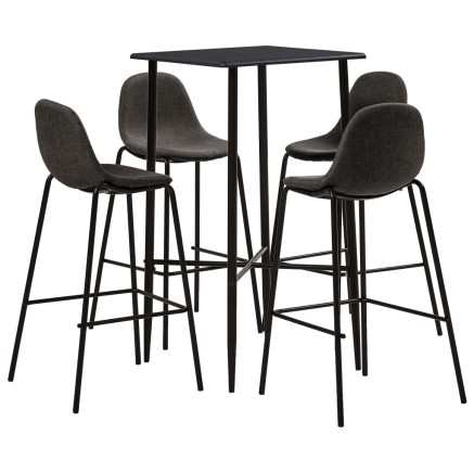 Ensemble de bar 5 pcs Tissu Gris foncé