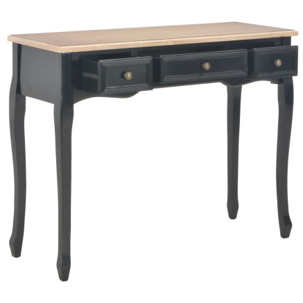 Table de console et coiffeuse avec 3 tiroirs Noir 2