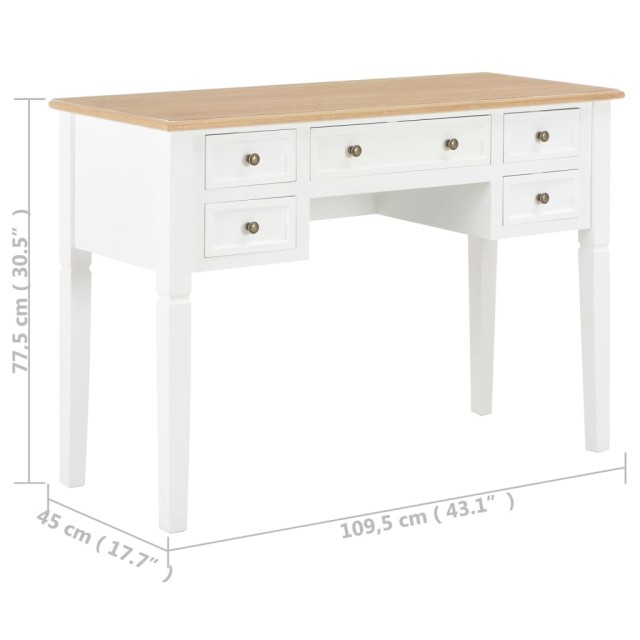 Bureau Blanc 109,5 x 45 x 77,5 cm Bois
