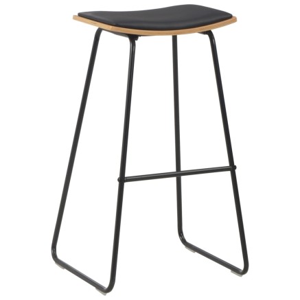 Tabourets de bar lot de 2 noir similicuir 2