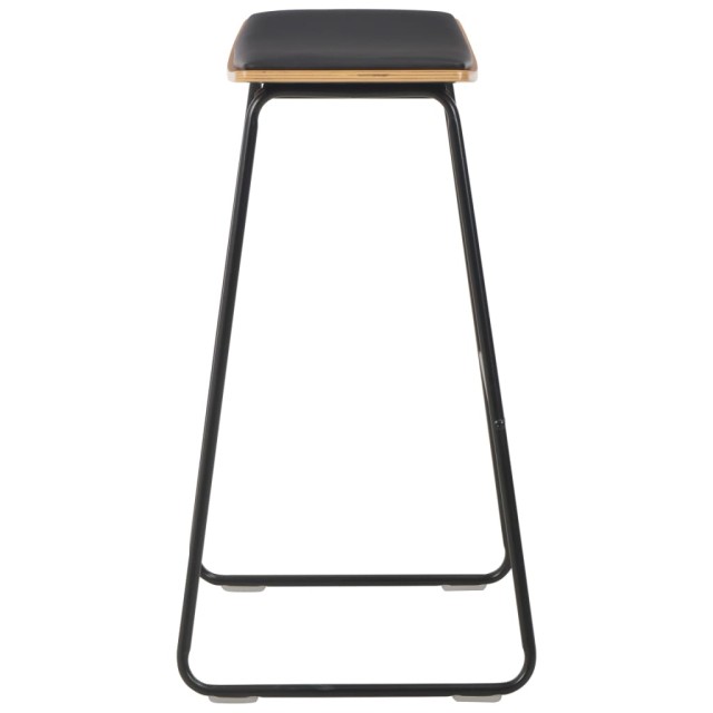 Tabourets de bar lot de 2 noir similicuir