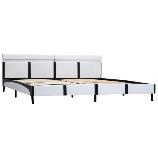 Cadre de lit avec LED sans matelas blanc 180x200 cm