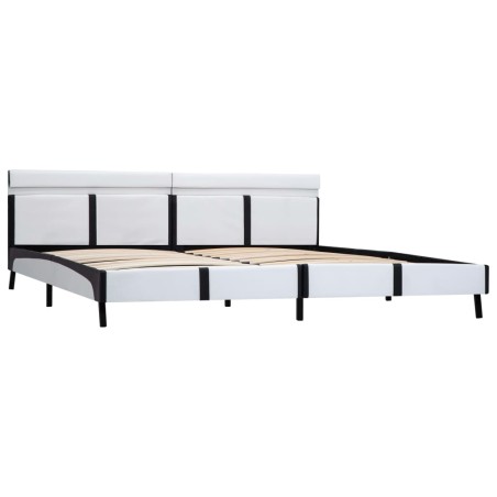 Cadre de lit avec LED sans matelas blanc 180x200 cm