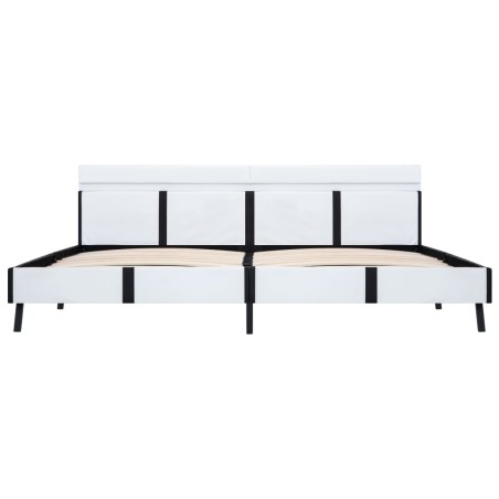 Cadre de lit avec LED sans matelas blanc 180x200 cm