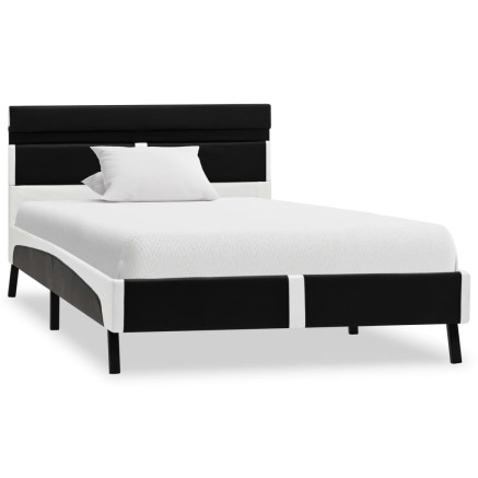 Cadre de lit avec LED sans matelas noir similicuir 90x200 cm 2