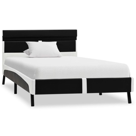 Cadre de lit avec LED sans matelas noir similicuir 90x200 cm