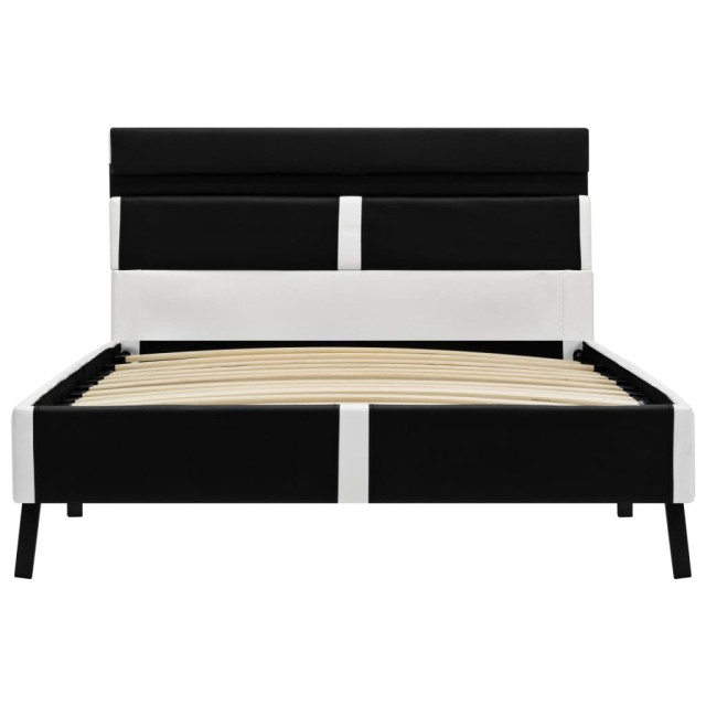 Cadre de lit avec LED sans matelas noir similicuir 90x200 cm