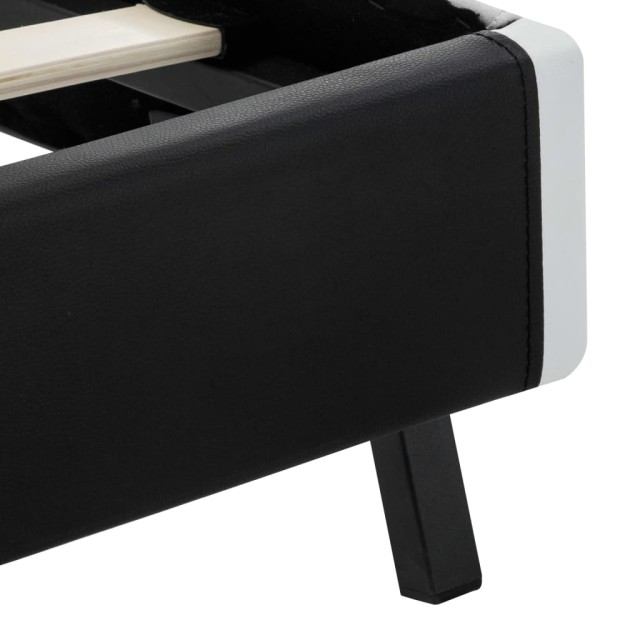 Cadre de lit avec LED sans matelas noir similicuir 90x200 cm