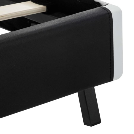 Cadre de lit avec LED sans matelas noir similicuir 90x200 cm