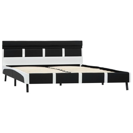Cadre de lit avec LED sans matelas noir 140x200 cm similicuir