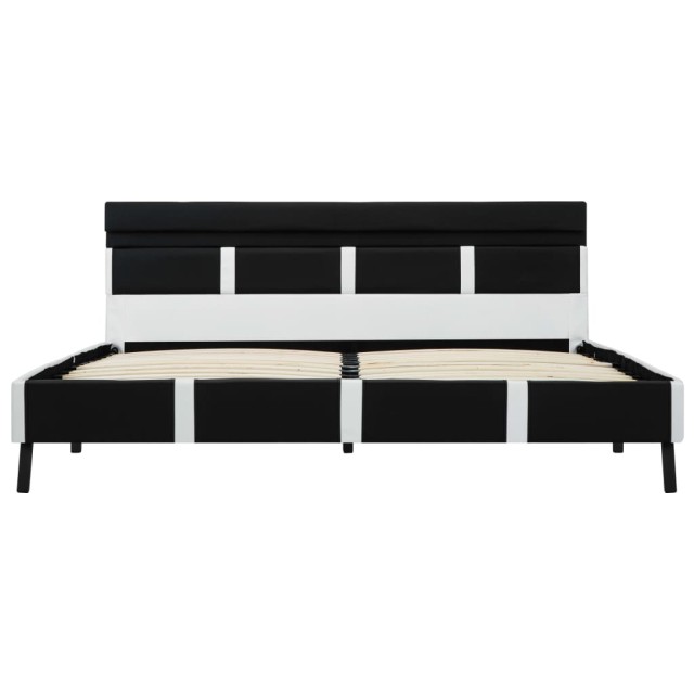 Cadre de lit avec LED sans matelas noir 140x200 cm similicuir