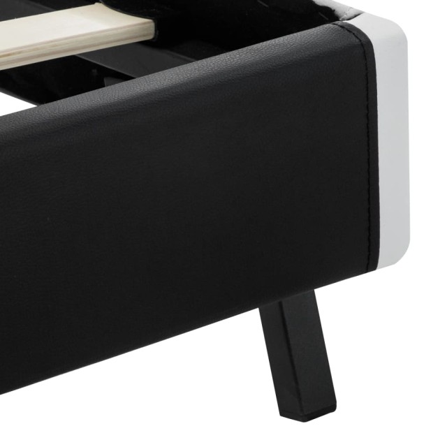 Cadre de lit avec LED sans matelas noir 140x200 cm similicuir
