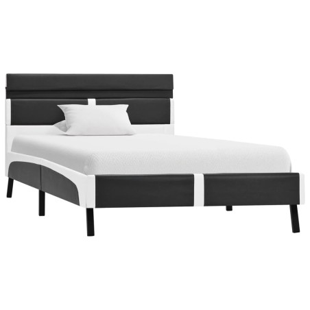 Cadre de lit avec LED sans matelas gris similicuir 90x200 cm