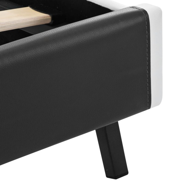 Cadre de lit avec LED sans matelas gris similicuir 90x200 cm