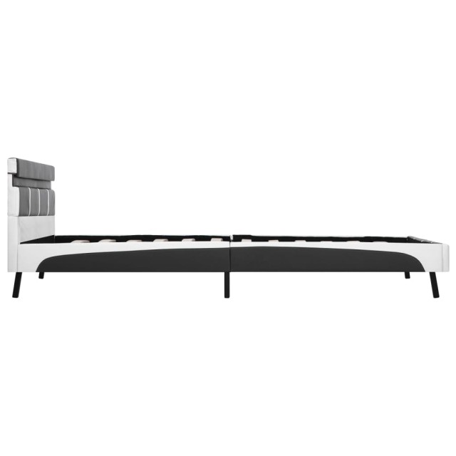Cadre de lit avec LED sans matelas gris similicuir 140x200 cm