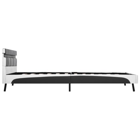 Cadre de lit avec LED sans matelas gris similicuir 140x200 cm