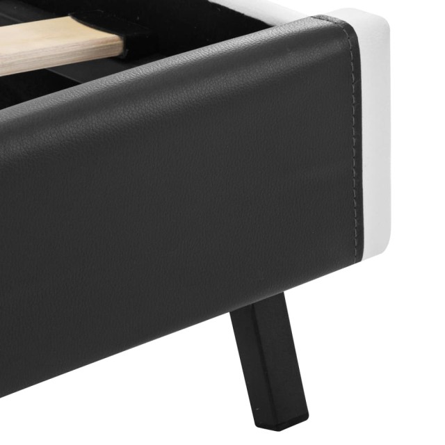 Cadre de lit avec LED sans matelas gris similicuir 140x200 cm