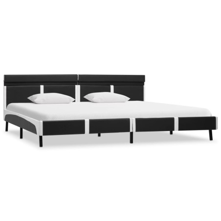 Cadre de lit avec LED sans matelas Gris Similicuir 180x200 cm