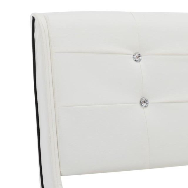 Cadre de lit sans matelas blanc similicuir 90x200 cm