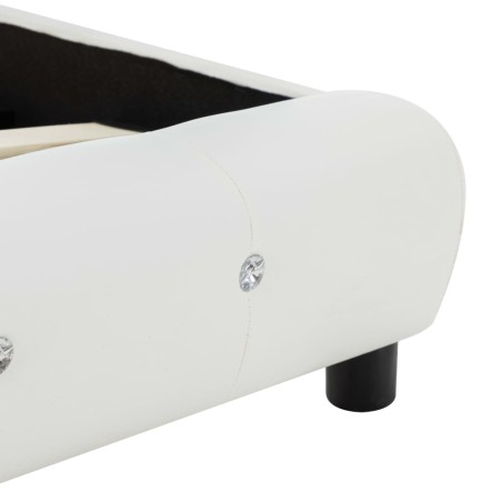 Cadre de lit sans matelas blanc similicuir 140x200 cm