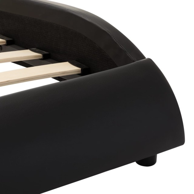 Cadre de lit avec LED sans matelas noir et blanc 180x200 cm