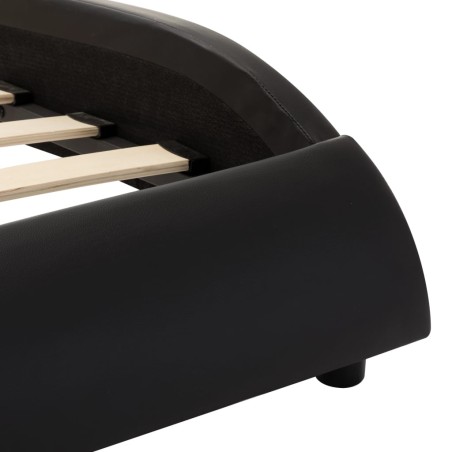 Cadre de lit avec LED sans matelas noir et blanc 180x200 cm